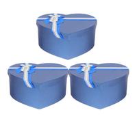 TIDTALEO Coffret de 3 Boîtes en Papier Bleu de Cœur pour Rangement et Décoration, Saint-valentin et Fêtes, Design Chic et Élégant
