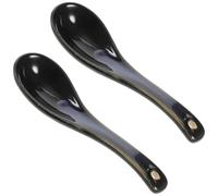 TIDTALEO Cuillère en Céramique Multifonctionnelle de Style Chinois 2pcs pour Soupe et Porridge, Design Élégant et Sain, Maison Restaurant