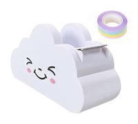 TIDTALEO Dévidoir de Ruban Adhésif Arc-en-ciel Cutter de Nuage, Support de Bureau Compact Multifonction, Distributeur de Ruban Washi pour Fournitures Scolaires et Papeterie, Outil de Coupe