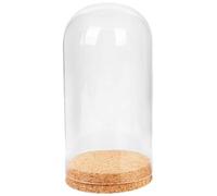 TIDTALEO Dôme de Verre avec Couvercle en Liège pour Décoration Intérieure et Création Artisanale, Couverture Fleur Éternelle en Verre Transparent de Style Élégant