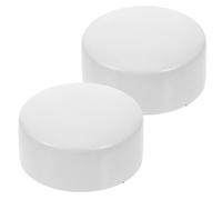 TIDTALEO Embout de Main Courante en Acier Inoxydable Blanc, Compatible Main Courante en Bois et Pvc de 50 Mm, Fixation Sécurisée pour Escalier, Lot de 2 Pièces