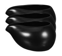 TIDTALEO Ensemble de 3 Verseurs à Sauce en Céramique Noire Bec Verseur, Design Vintage Unique, pour Repas en Famille ou Restaurant