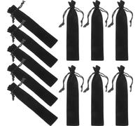 TIDTALEO Étui à Crayons en Flanelle Noire, Lot de 25, pour Bureau | Protection Anti-rayures, Pratique au Quotidien, pour Crayons et Stylos, Usage Scolaire ou Professionnel