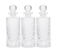 TIDTALEO Flacons Diffuseurs en Verre Design aux Arrondis Lot de 3 pour Aromathérapie, Contenant 150ml pour Bureau et Rangement Huiles Essentielles