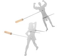 TIDTALEO Fourchette à Barbecue en Acier Inoxydable Argenté Résistante la Chaleur Bords Polis, Outil pour Griller Viandes Barbecue Extérieur