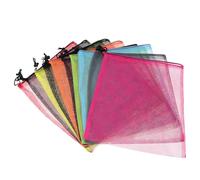 TIDTALEO Lot de 10 Paquet Filet en Maille à Cordon Léger et Facile à Transporter pour Fruits et Légumes, Pochettes Réutilisables pour Rangement en Magasin Couleur Couleur Aléatoire