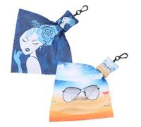 TIDTALEO Lot de 2 Chiffons Microfibre pour Lunettes et Lentilles Optiques, Lavables et Réutilisables, 9 X 4 CM, pour Entretien de Verres de Soleil et Écrans Électroniques