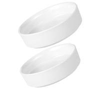 TIDTALEO Lot de 2 Petites Soucoupes Rondes en Céramique Blanches pour Pots de Fleurs, Collecte d'eau Excédentaire et Protection du Sol, pour Jardinage Intérieur