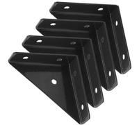 TIDTALEO Lot de 4 Équerres Triangulaires en Fer Noir Antirouille pour Meubles en Bois, Renfort Solide pour Table et Mobilier D'intérieur, Salon