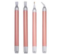 TIDTALEO Lot de 4 Stylos à Broder Diamant Lumière Led, Accessoires Artisanaux en Alliage D'aluminium et Plastique, pour Peinture de Diamant et Broderie DIY