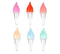 TIDTALEO Lot de 6 Tubes de Gloss à Lèvres Rechargeables en Plastique Forme Crème Glacée Légers pour DIY et Créations Cosmétiques pour Filles Couleur Aléatoire