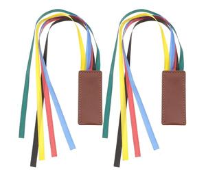 TIDTALEO Marque-pages en Ruban Multicolores Réutilisables en Cuir et Polyester, Résistants à L'usure, pour Décoration de Livres, Lot de 2 Pièces
