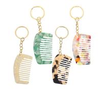 TIDTALEO Mini Peignes à Dents Larges Polyvalents et Élégants Lot de 4 en Acétate Voyage Rangement en Paquet à Dos pour Cheveux Bouclés