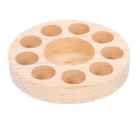 TIDTALEO Organisateur d'Huiles Essentielles en Pin Naturel Support à Flacons Ronds Perforé 1 Niveau Boîte de Rangement Compacte pour Bouteilles d'Aromathérapie Accessoire Pratique pour