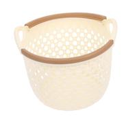 TIDTALEO Panier De Rangement Creux En Polypropylène Résistant Et Étanche, Petit Format Beige Clair, Panier En Plastique Multi-usage Avec Poignée, Organisateur De Table Pour Bureau, Salon Cuisine