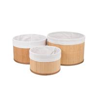TIDTALEO Paniers Ronds en Bambou Tressé Rangement D’Objets Divers Lot de 3 Multi-Fonction pour Bureau et Maison pour Balcon ou Chambre