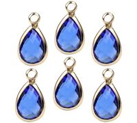 TIDTALEO Pendentifs Goutte D'eau Accessoires DIY pour Bijoux Bordure en Cuivre en Verre 6 Pcs Design Mini Anneau Suspendu pour Bracelet et Présent