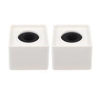 TIDTALEO Pied de Micro Carré Blanc en Abs Dur Portable, Station Logo Microphone pour Interview Professionnelle, Design Simple et Pratique, Lot de 2 Pièces