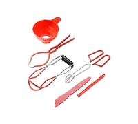 TIDTALEO Pince à Confiture et Pinces à Conserve Robustes 6 Pièces en Acier pour Levage Bocaux Rouges Antidérapantes Kit Mise en Conserve Maison Ustensiles la Cuisine