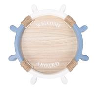 TIDTALEO Plateau de Service Décor Rustique en Bois Style Méditerranéen de Gouvernail, Lisse Résistante pour Buffet ou Restaurant
