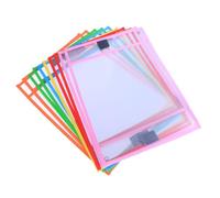 TIDTALEO Pochettes Effaçables à Sec en Pvc Réutilisables 12 Pièces avec Porte-stylo, Étanches et Solide, pour Bureau et École Couleur Aléatoire