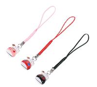TIDTALEO Porte-clés Chat Amulette Céramique 3 Pièces Ambiance Noël | Attache Facile, pour Clés, Paquet à Dos et Coque Téléphone, Style Adorable et Coloré, Lot de Trois