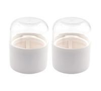 TIDTALEO Porte-éponge pour 2 Poudriers en Plastique Blanc de Maquillage Support Isolé Organiseur Pratique pour Accessoires Femme en Voyage
