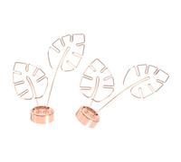 TIDTALEO Porte-Photo Original en Acier Inoxydable Forme Feuille de Monstre 2 Pièces Support Multi-Fonction pour Décoration de Table et Bureau