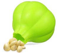 TIDTALEO Presse-ail en silicone vert en forme d'ail, outil de retrait du silicone compact pour cuisson et cuisine