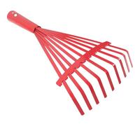 TIDTALEO Râteau de Jardinage pour Ramassage des Feuilles Mortes en Acier Rouge à 9 Dents et Décompactage du Sol, Outil Robuste pour Entretien du Jardin