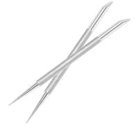 TIDTALEO Repousse-cuticules Inoxydable 2 Pièces Double Tête, Outil Professionnel pour Entretien Cuticules et Soin Manucure, Dissolvant Cuticules Précis pour Ongles Mains et Pieds