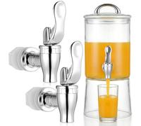 TIDTALEO Robinet de Distributeur de Boissons Argenté en Abs et Pp, Débit Fluide, Trou 16-22mm, Lot de 2 Pièces pour Fût de Bière et Seau à Thé, pour Bar ou Mariage