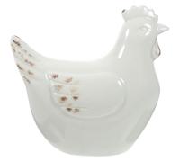 TIDTALEO Statue de Poule Décorative Moderne et Minimaliste en Céramique Blanche pour Décoration Intérieure pour pour Maison ou Bibliothèque