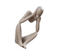TIDTALEO Statue Penseur en Résine de Grès Décorative pour Bureau et Salon, Sculpture Artistique en Grès Résine Style Unique pour Décoration Intérieure