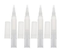 TIDTALEO Stylo à Huile pour Cuticules 4ml Embout Pinceau Abs Sécurité, Stylo Vide Réutilisable pour Soin des Ongles, Lot de 4 Pièces Blanc Manucure