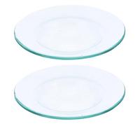 TIDTALEO Support D'huile Essentielle en Verre Transparent 11,5 Cm pour Chauffe-Cire Double, Plat de Remplacement Lisse pour Décoration Maison, Lot de 2 Pièces