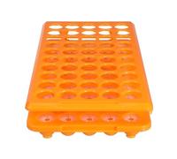 TIDTALEO Support pour Tube à Essai en Pp Orange 50 Emplacements, Rack de Laboratoire Solide et Pratique pour Stockage et Recherche Scientifique