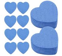 TIDTALEO Tampons Démaquillants en Coton Bleu Forme Cœur 200pcs Doux pour Peau Usage Unique pour Ongles en Gel et Extensions Cils Besoins Professionnels