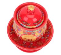 TIDTALEO Tasse Bouddhiste Céramique Deau Sacrée pour Temple et Maison Coupe avec Motifs Uniques Fourniture Religieuse Pratique et Décorative