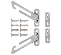 TIDTALEO Verrouillage Vertical de Fenêtre en Acier Inoxydable Argenté Limiteur D'ouverture Sécurisé pour Garçon et Filles, Crochet Coulissant, pour Maison et Lieux Publics