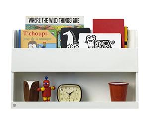 Tidy Books Étagère Murale Chambre pour Lit Superposé et Mezzanine (6-99 Ans), Le Bunk Bed Buddy Original, Étagère Bibliothèque Enfant Bois, Blanc, 33 x 53 x 12 cm, Écoresponsable, Fait Main.