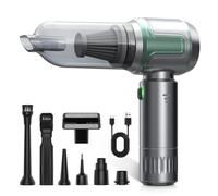 Tidy Cats Aspirateur à Main, 16000PA Mini Portable Aspirateur Voiture Puissant sans Fil, 3 Vitesses 6000mAh Batterie Aspirateur de Voiture sans Fil pour Poils d'animaux, Voiture, Maison, Vert