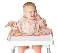 Tidy Tot®™ Cover & Catch™ Bavoir Manches Longues Bébé - Accessoire Repas pour Chaise Haute avec Fixation par Ventouses, Protection Anti-Salissures, Dès 4 Mois