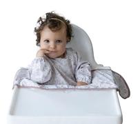 Tidy Tot®™ Cover & Catch™ Bavoir Manches Longues Bébé - Accessoire Repas pour Chaise Haute avec Fixation par Ventouses, Protection Anti-Salissures, Dès 4 Mois