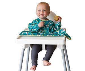 Tidy Tot®™ Cover & Catch™ Bavoir Manches Longues Bébé - Accessoire Repas pour Chaise Haute avec Fixation par Ventouses, Protection Anti-Salissures, Dès 4 Mois
