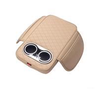 Tidy Up Your Drive Coussin d'accoudoir en cuir PU équipé de 2 porte-gobelets et poche (beige)