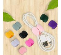 Tidy Up Your Tangled Wires Lot de 10 clips de gestion de câbles en silicone pour l'organisation des câbles (rose clair)