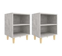 Tidyard 2 pièces, tables de chevet, armoires, chambre à coucher, chambre, moderne, avec 2 compartiments, en aggloméré, gris ciment, 40 x 30 x 50 cm, table de chevet moderne, table de chevet avec