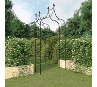 Tidyard Arches de Jardin 2 pcs Noir 120x38x260 cm Acier, Grille de Rose pour Plantes Grimpantes, Légumes, Décoration pour Extérieure Terrasse Fête