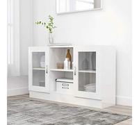 Tidyard Armoire, Buffet, Console, Salon moderne, avec Vitrine en aggloméré, 120 x 30,5 x 70 cm, Buffet moderne avec vitrine pour Soggirono